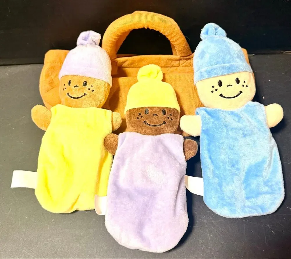 Etna Toys Babies in a Basket 7 Piece Play Set Ultra Soft 6+ Months